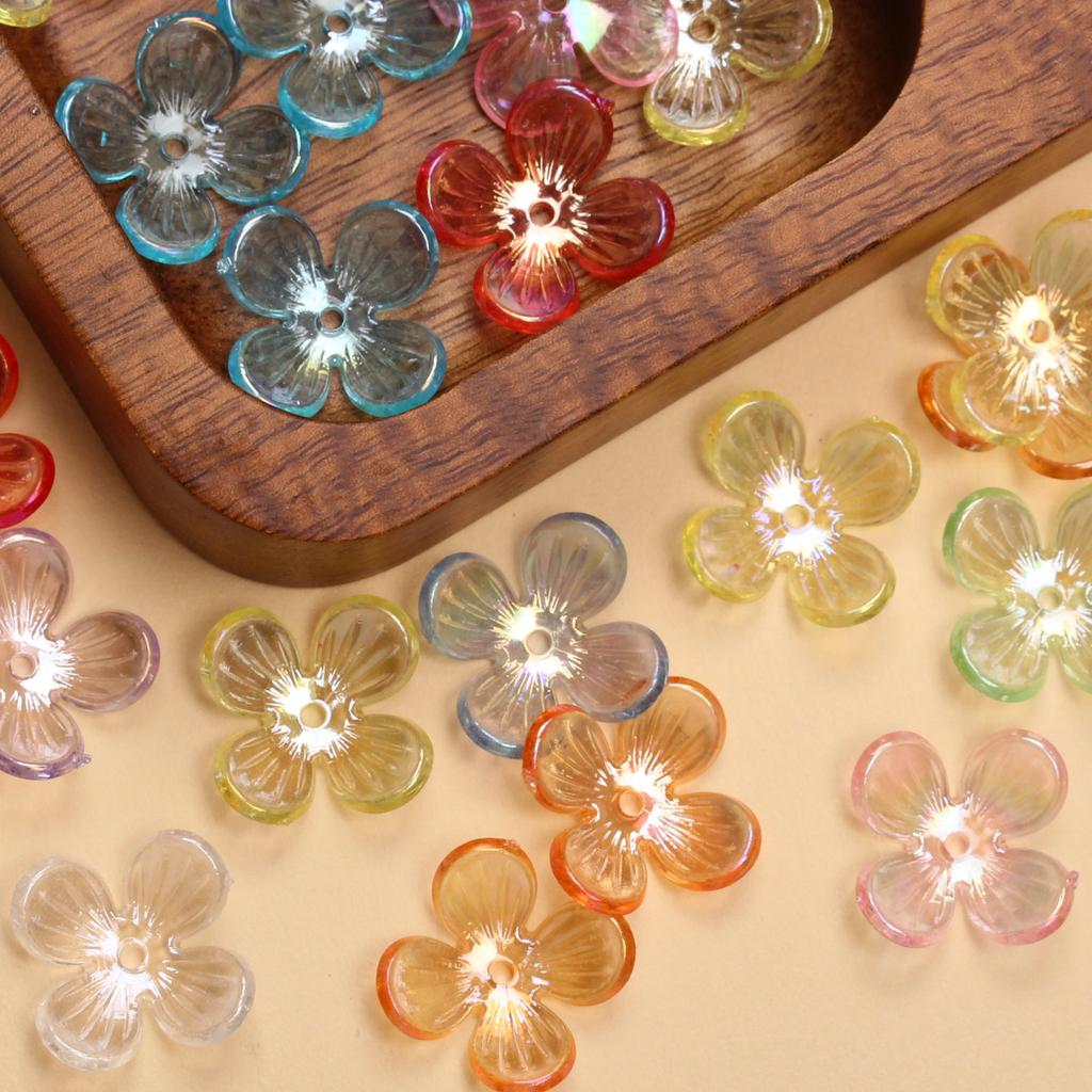 Акриловые модные прозрачные кристаллы, материалы ручной работы, сделай сам, 100 шт., маленькие цветочные бусины 15,8 мм, аксессуары, браслет, серьги-шпильки