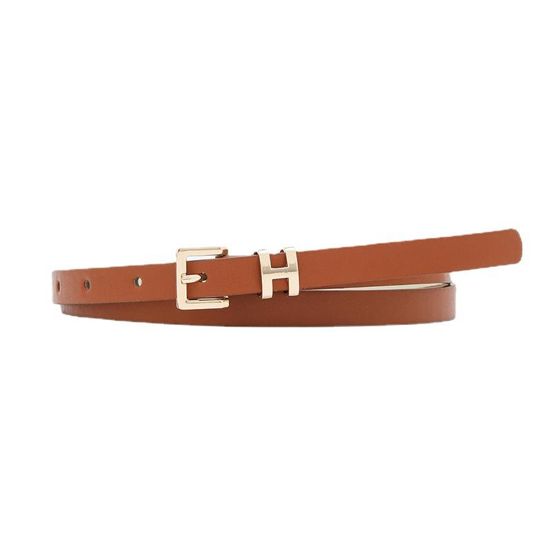 I-Shaped Buckle Thin Belt: Elegant Ladies' Fashion Accessory for Dresses and Suits