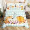 Thanksgiving Day Pumpkin King Queen Bedding Set Kids Cartoon Autumn Duvet Cover Fall Leaf Comforter Cover Polyester Quilt Cover