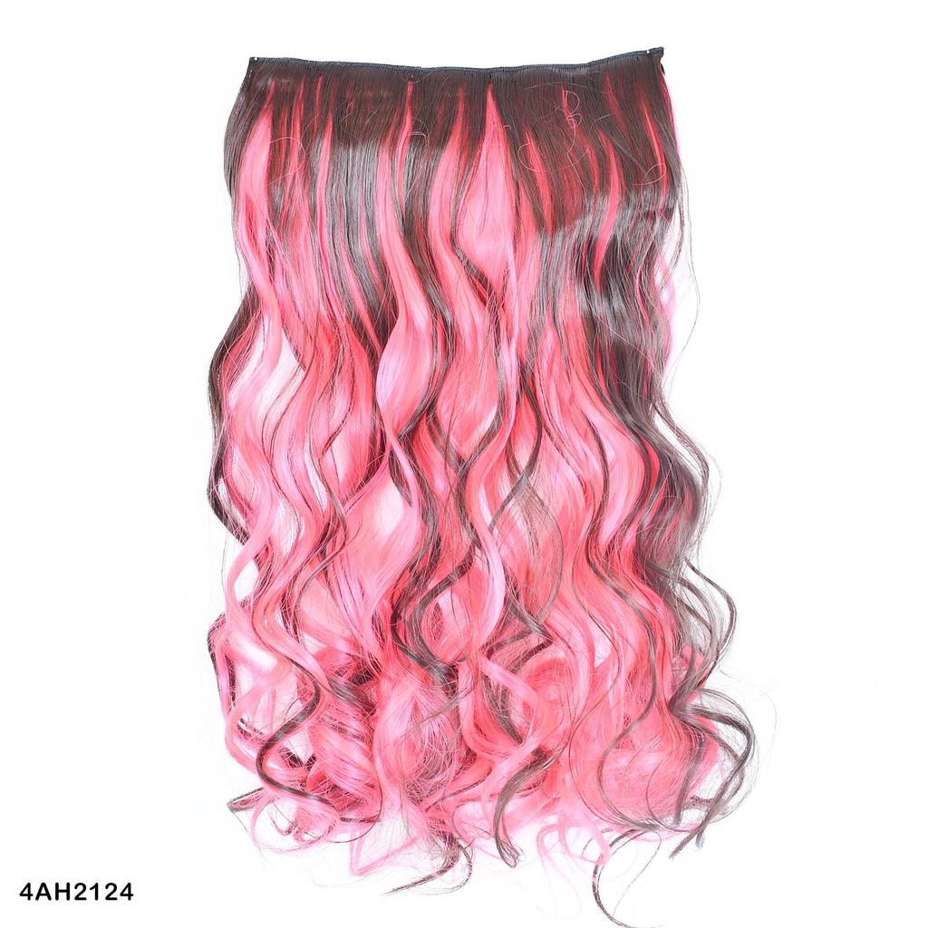Выделенные волосы цвета пианино, накладные волосы, одна часть с 5 клипсами, длинные волнистые волосы, коричневые, красные, синие, разноцветные волосы