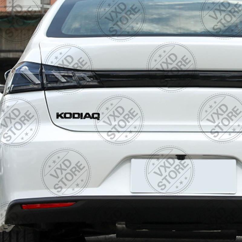 JBIW9 For Skoda Superb Kodiaq Karoq 4X4 Yeti Octavia Rapid Fabia Kamiq Car 3D Metal Letters Badge Decals Sticker Glossy Matte Black
