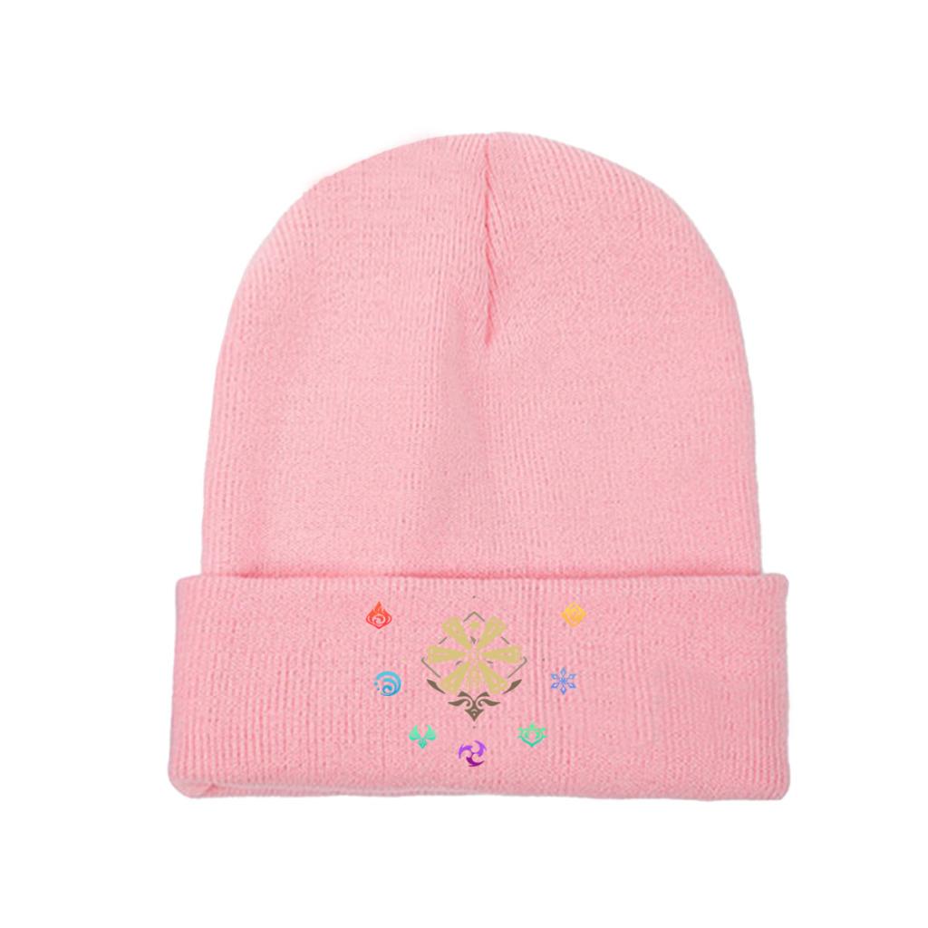 Genshin Impact Elements Impact Knitted Caps for Women Unisex Beanies Winter Hats Polyester Anime Game Warm Cap
