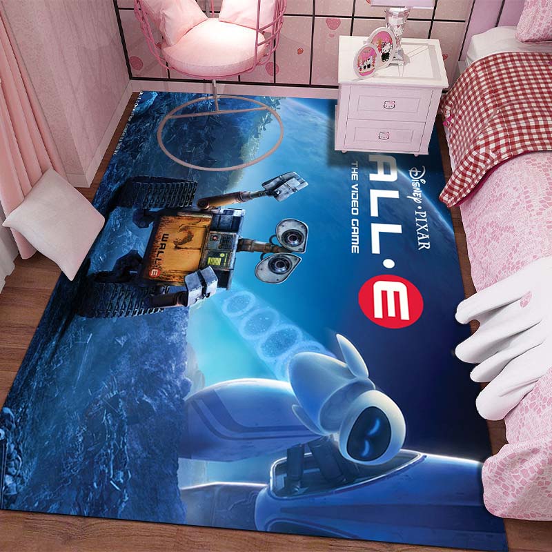 Cartoon Disney Walle Robot Print Carpet for Living Room Bedroom Kid's Room Home Decor Pink Room Decor Area Rug Non-slip Mat