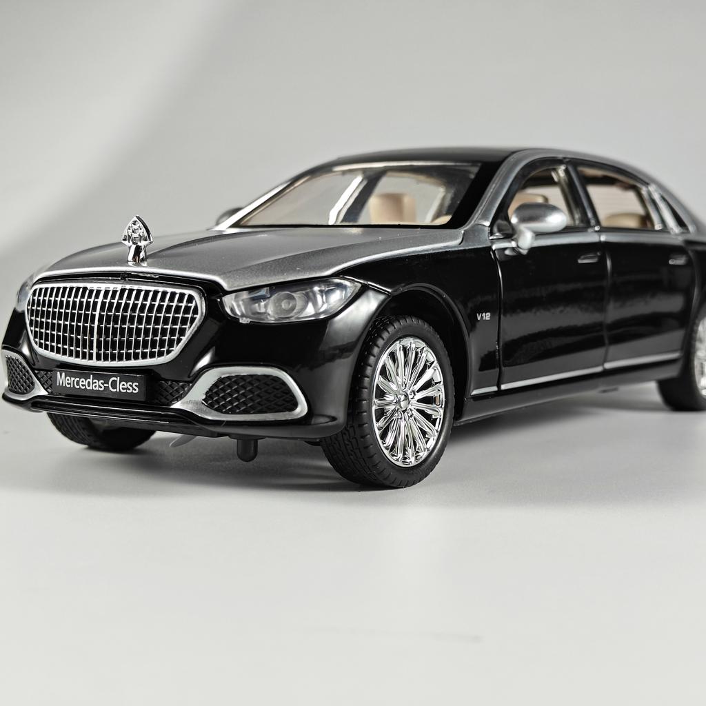 1:24 Mercedes Benz Maybach S680 Роскошный Лимузин Металлический Литой Модель Звук и Свет Детская Игрушка Коллекция Хобби Подарок для Мальчиков
