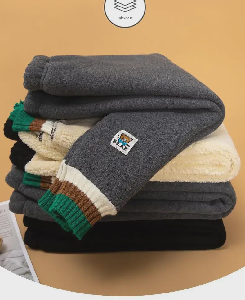 Стильные черные зимние леггинсы с бархатной подкладкой для девочек - теплые и уютные брюки для детей