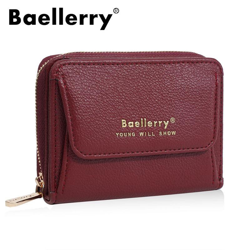 Baellerry Короткие кошельки для женщин Модный кошелек для монет на молнии для дам Классический органайзер для карточек Отделения для денег GZW