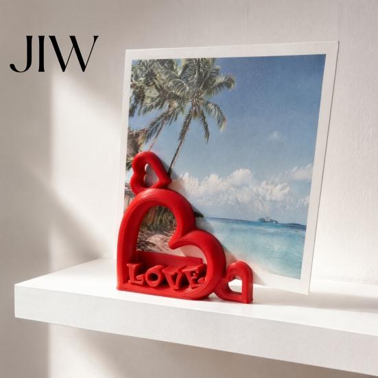 Подарок для пары на годовщину, Фоторамка-сердце с тиснеными буквами LOVE, 3D-печатный вертикальный слот, Свадебный знак на стол, Декор для стола, Фото