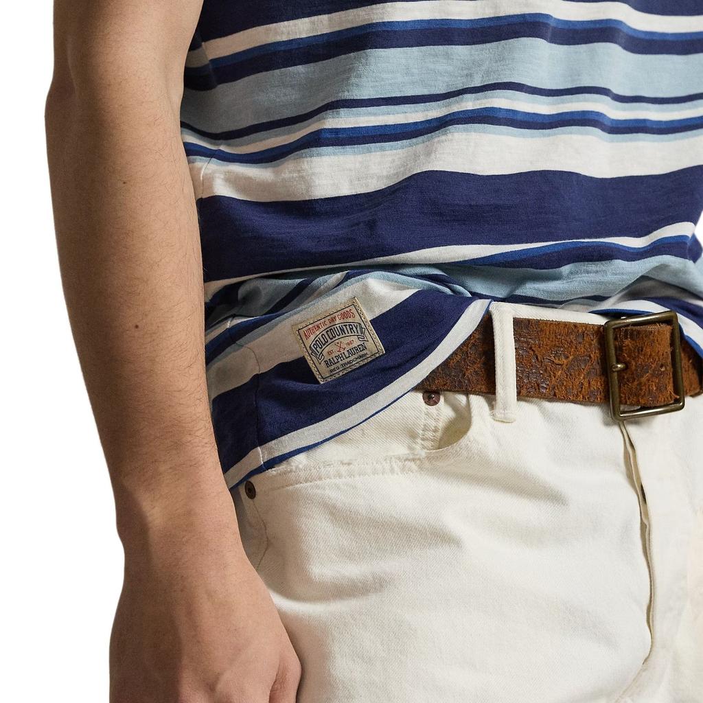 Polo Ralph Lauren Поло из хлопка в полоску с коротким рукавом Классическая версия Мужские Топы 710B13530-001