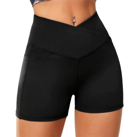 Женские спортивные шорты с высокой талией, компрессионные, с подтяжкой бедер, плотные, эластичные, с контролем живота, с карманами для телефона, быстросохнущие, эластичные, на талии, для женщин, упражнения в тренажерном зале