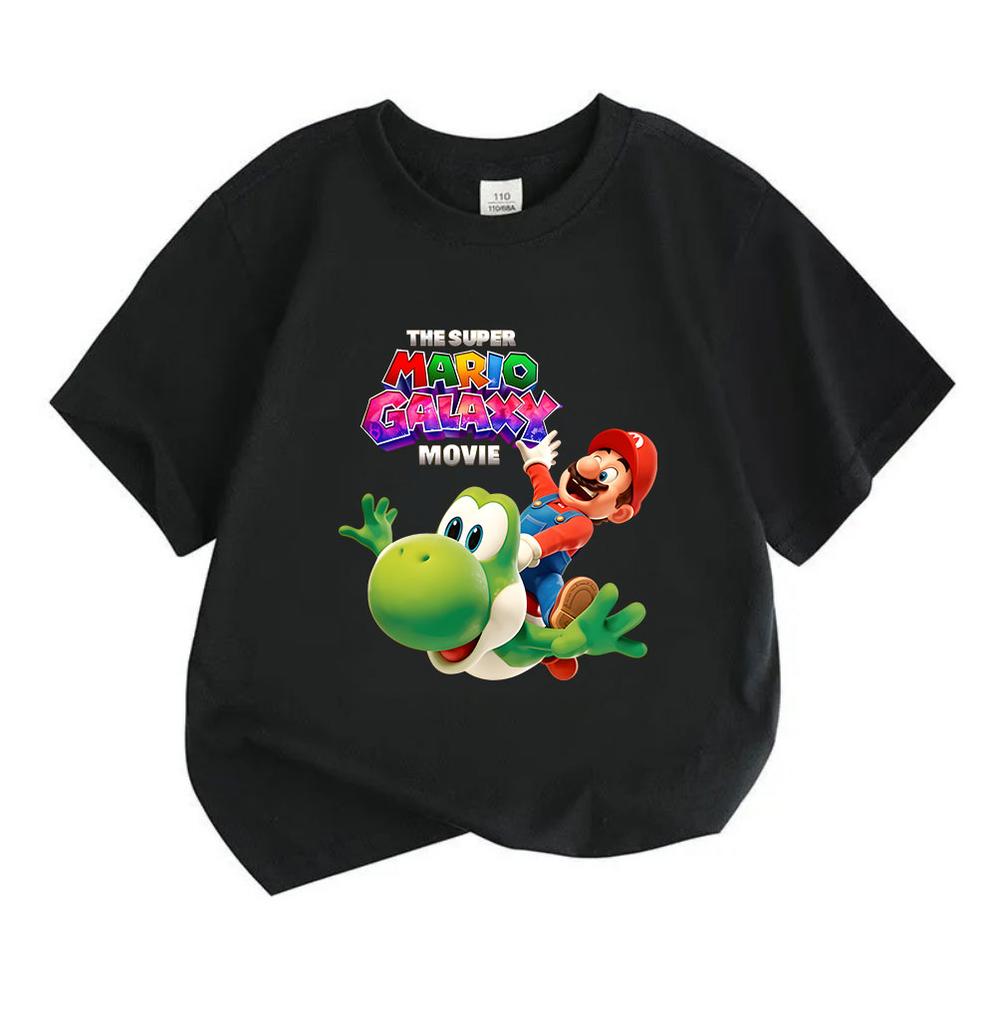 Kids Boys Girls Crew Neck Short Sleeve 100% Cotton T-Shirt, Cute Cartoon Game Character Print Casual Summer Breathable Soft Tee for Daily Wear School