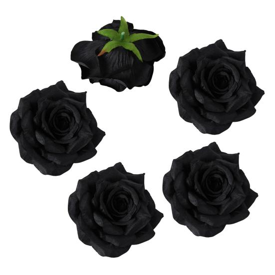 5 Pcs Artificial Rose Flower Heads Realistic Fake Silk Rose Head for Home DIY Flower Wall Wedding Party Birthday Baby Shower Decor