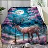 Powerful Charging Bull Ink Painting Blanket, Vintage Art Flannel Throw Blanket for Home Decor