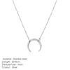 EMANCO Punk Stainless Steel Necklace Women Horn Pendant Choker Neklace for Women Statement Necklace Minimalist Jewelry