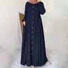 Plus Size Loose Long Robe Dress for Spring and Autumn - Elegant Commuter Fashion
