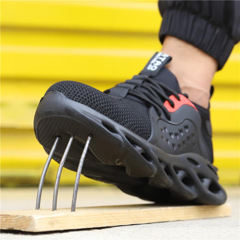 Steel Toe Cap Light Breathable Sneaker Men Indestructible Shoes Anti-puncture Safety Shoes Protective Shoes Work Industrial Boot