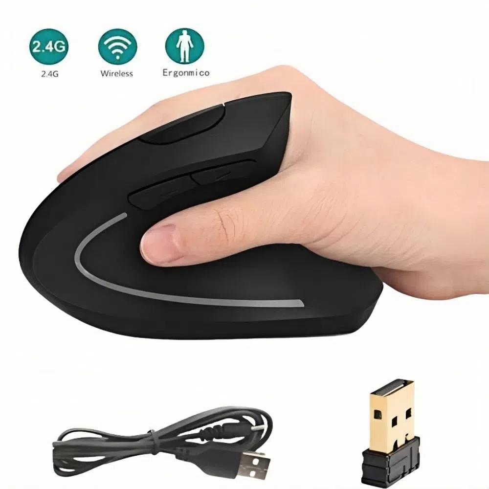 6 Buttons Cordless Optical Mice 2.4GHz Vertical Mouse For Laptop PC Computer Desktop