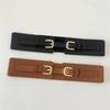 High-end Double-buckle Head Belt for Women's Decoration with Skirt Elastic Elastic and Slender Waist Seal Versatile External Waist Belt