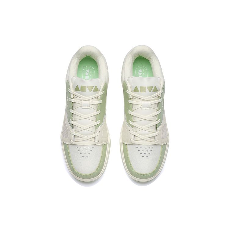 Anta Aoyu Durable Low-Top Skate Shoes Women Sneakers White Green 122238077-5