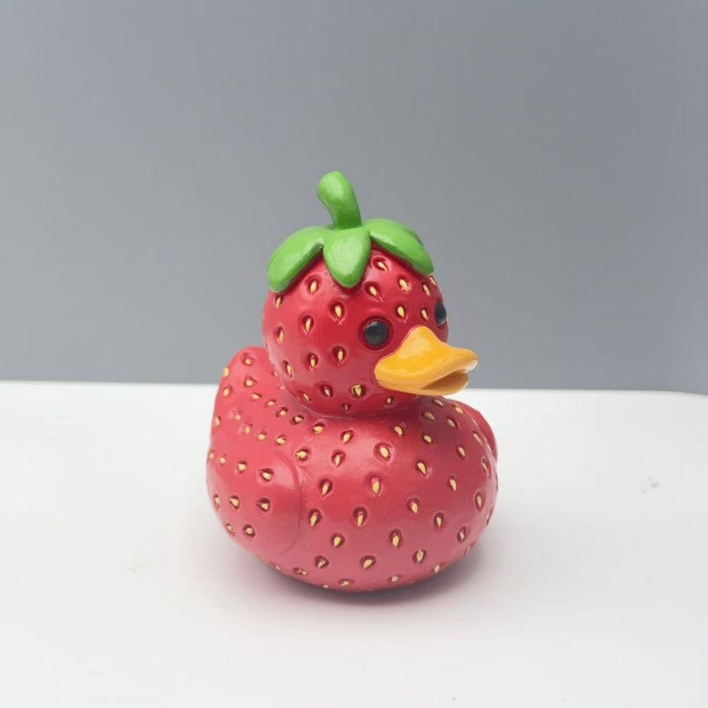 Cartoon Duck Figurine Resin Animal Sculpture Micro Landscape Miniatures Ornament Cabinet
