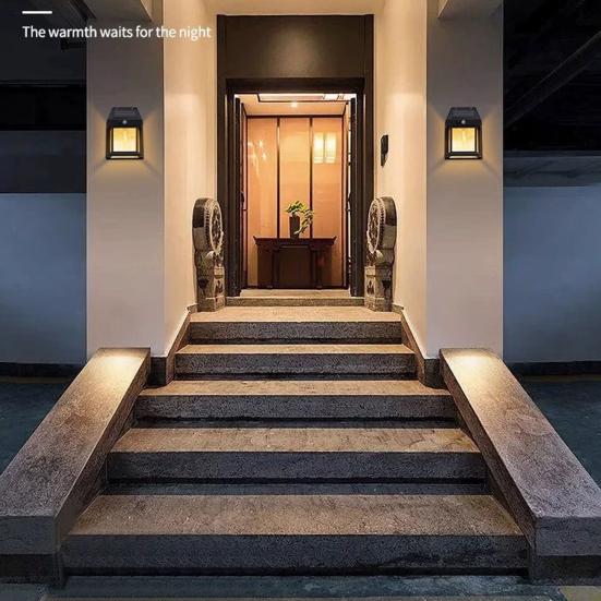 Настенные светильники на солнечных батареях, уличный настенный светильник с 3 режимами освещения, датчик движения