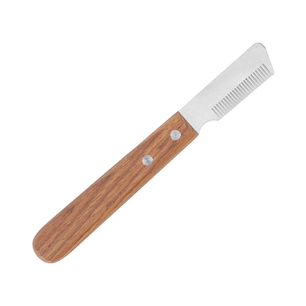 Dog Stripping Comb Knot Removal Painless Safe Cat Grooming Comb with Wood Handle for Right Hand Use