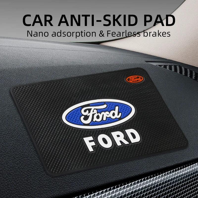 For Ford S MAX Ranger Focus Fiesta Mondeo Kuga Mustang Escort Car Dashboard Non-slip Mat Phone Key Storage Pad Car Accessories