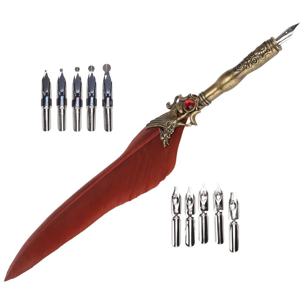 Feather Shaft Feather Quill Stainless Steel Engraved Dip Pen Thing Collection