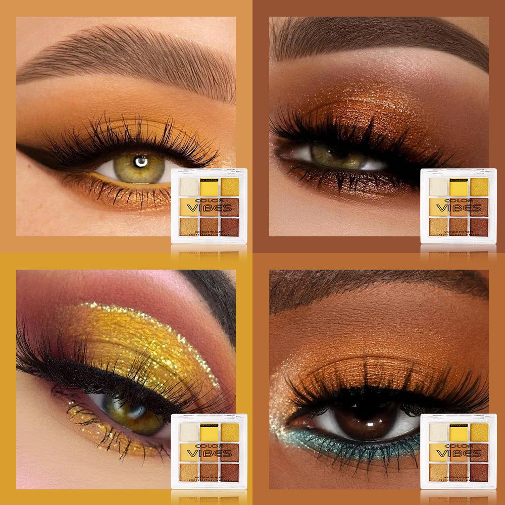 Палитра теней для век Warm Velvet Pumpkin Orange 9 Colour Matte Pearl Party Stage Makeup Coffee