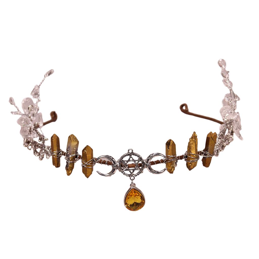 Готический хрустальный обруч для ведьмы на вечеринку, обруч для волос, хрустальный костюм для ролевых игр на Хэллоуин, головной убор для выпускного вечера, вечеринки в прямом эфире