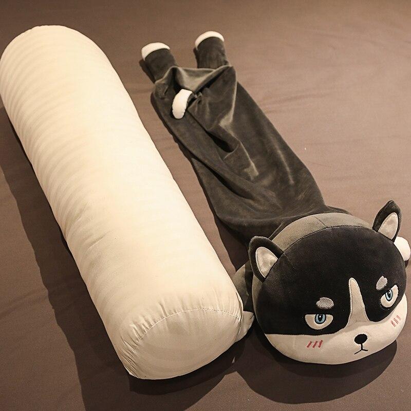 80 /100cm Giant Cartoon Animals Plush Sleep Pillow Stuffed Dinosaur Husky Dog Shiba Inu Hamster Cattle Plush Toys For Kids Baby