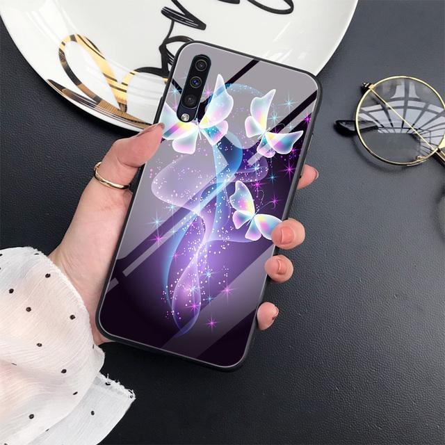 Чехол для телефона с изображением животных и бабочек для Samsung Galaxy A52 A71 A72 A70 A73 A53 A13 5g A03 A22 A21s A03 Core A42, крышка из закаленного стекла
