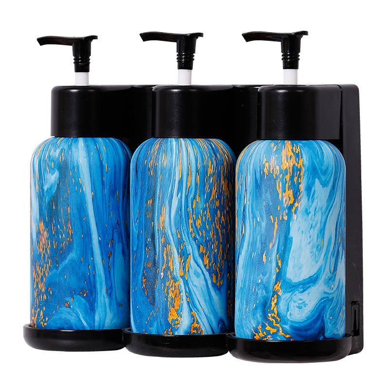 5%OFF Triple Liquid Soap Dispenser Bottle Factory Price Hotel Soap Dispenser Wall Mounted Installation ABS Plastic Leekong 1pcs