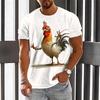 Графический Животный Петух Повседневный Дизайнер Ретро Винтаж Мужская футболка с 3D принтом Футболка Спортивная футболка на открытом воздухе Праздник Выход на улицу Рубашка с коротким рукавом с круглым вырезом