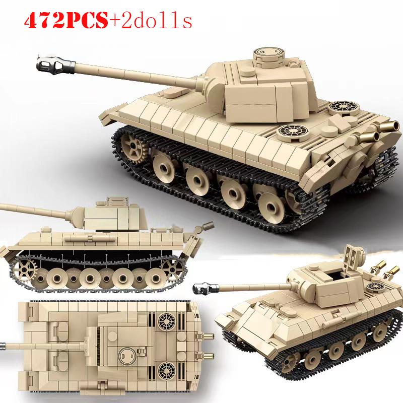 Военный Танк Пантера PzKpfw III из Второй Мировой Войны Строительные Блоки WW2 Армейские Солдаты Оружие Тигр I Тяжелые Танки Кубики Детская Игрушка Подарок