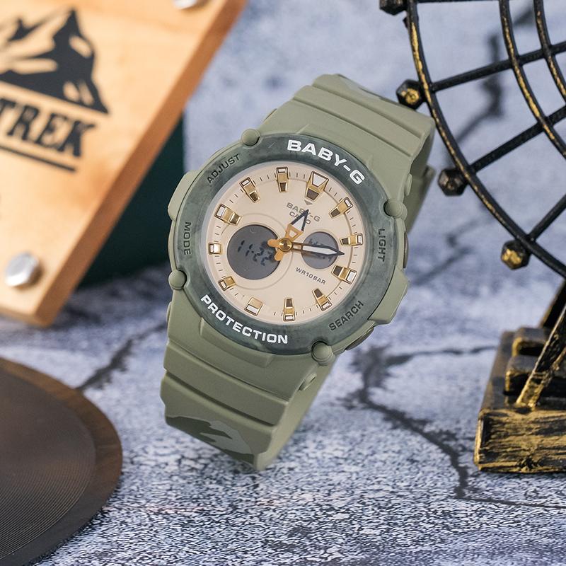 Casio BABY-G simple casual fashion 100 meters waterproof fashionable and versatile quartz movement resin strap Japanese and Korean watch BGA-275M-3APR