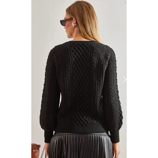 Женский плетеный трикотажный свитер на пуговицах стандартного размера