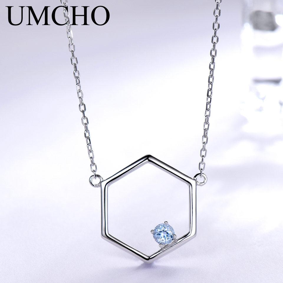 Hollow Hexagon Amethyst Real 925 Sterling Silver Necklaces For Women Various Gemstone 925 Silver Jewelry Long Necklace