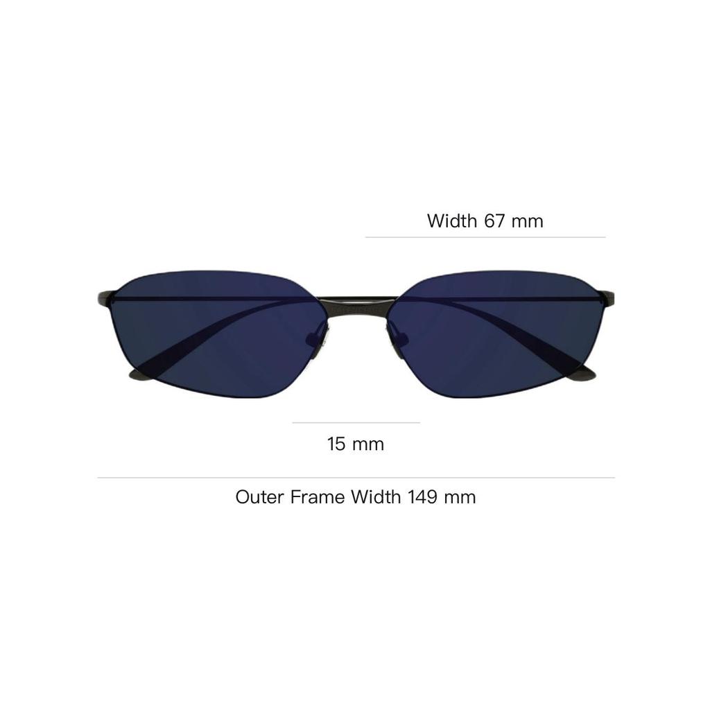 Balenciaga Irregular Shaped Sunglasses With Colored Lenses Unisex sunglasses Black BB0412S003