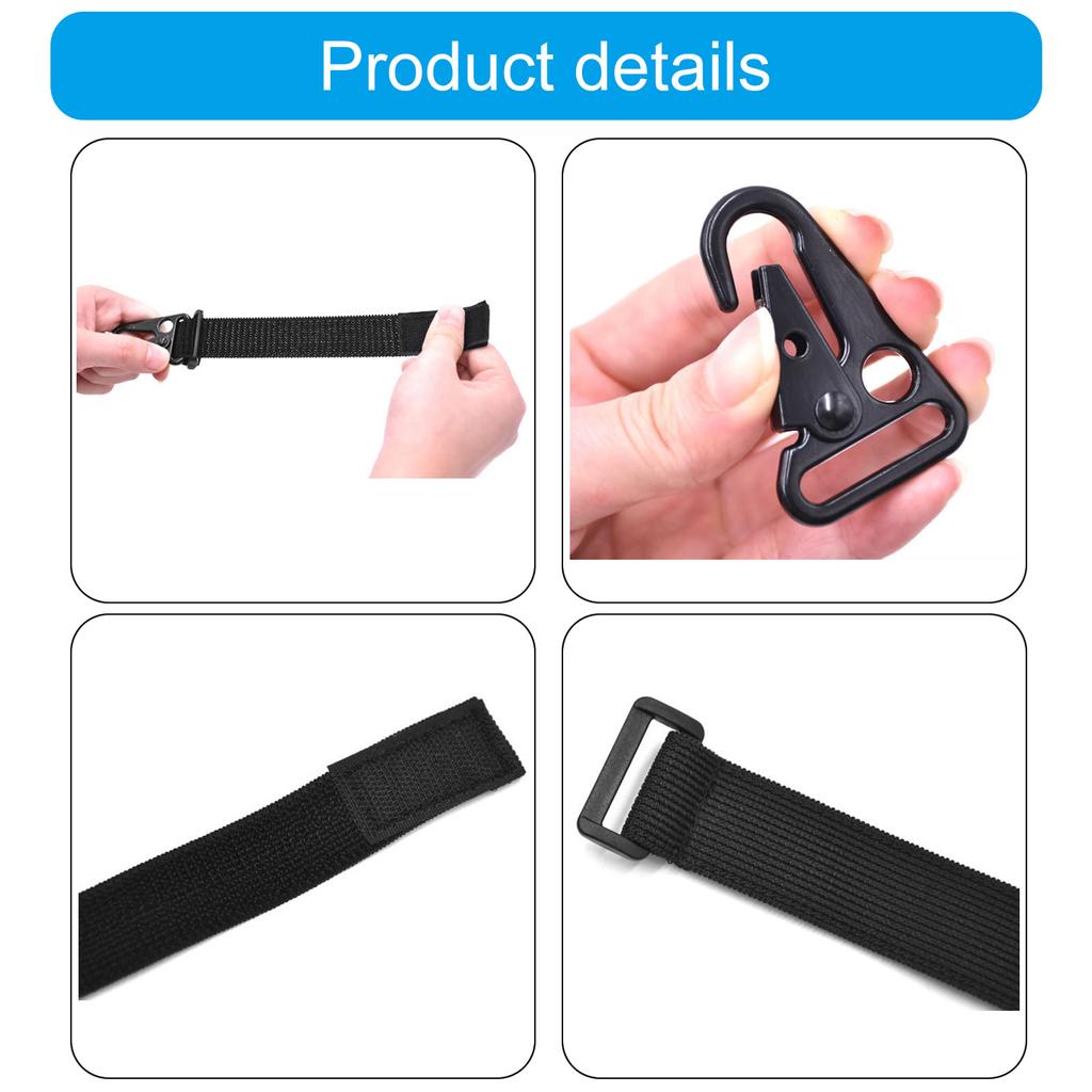 1pc/2pcs Tie Belt Wrap Strap Fishing Casting Rods Holder Belt Metal Buckle Strap Fishing Pole Tether with Coiled Lanyard