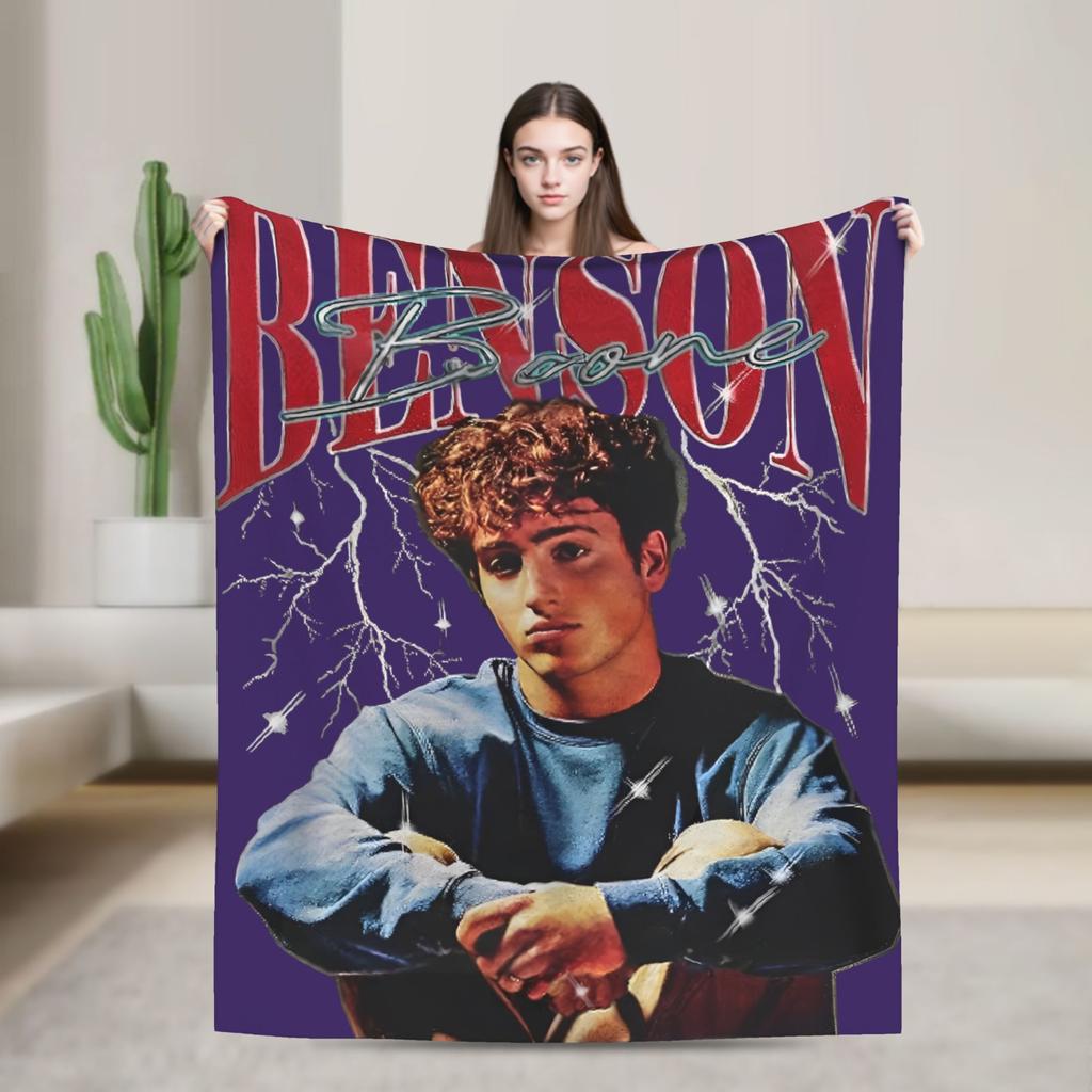 Benson Boone Tour Blankets Flannel Novelty Warm Throw Blanket for Bed Sofa Textile Decor
