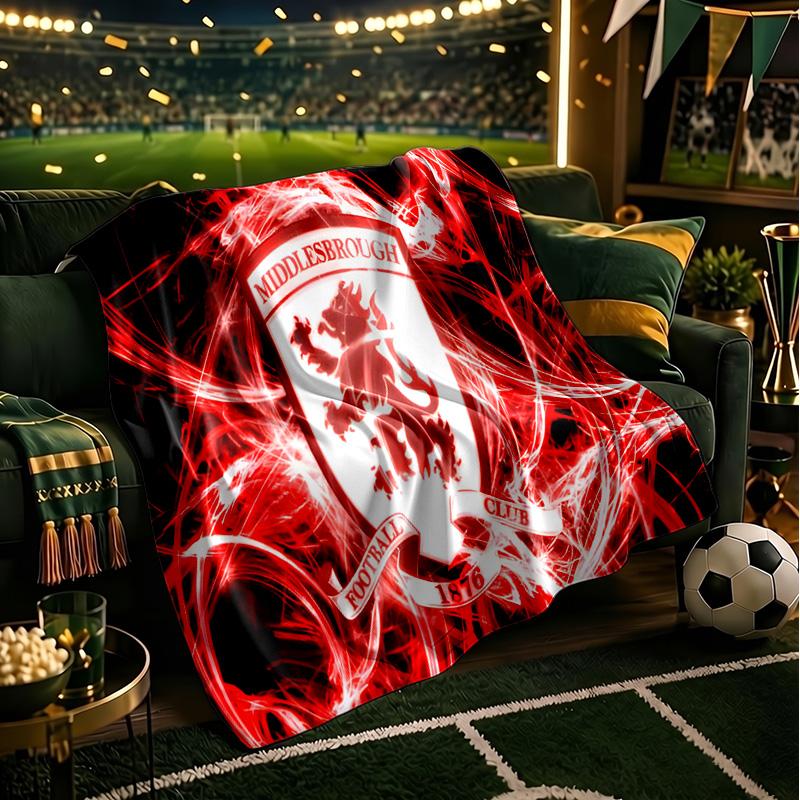 Football Club Middlesbrough Throws Blanket Flannel Blankets Plush for Couch Bed Gifts for Men Women Travel picnic blanket Christmas fan gifts