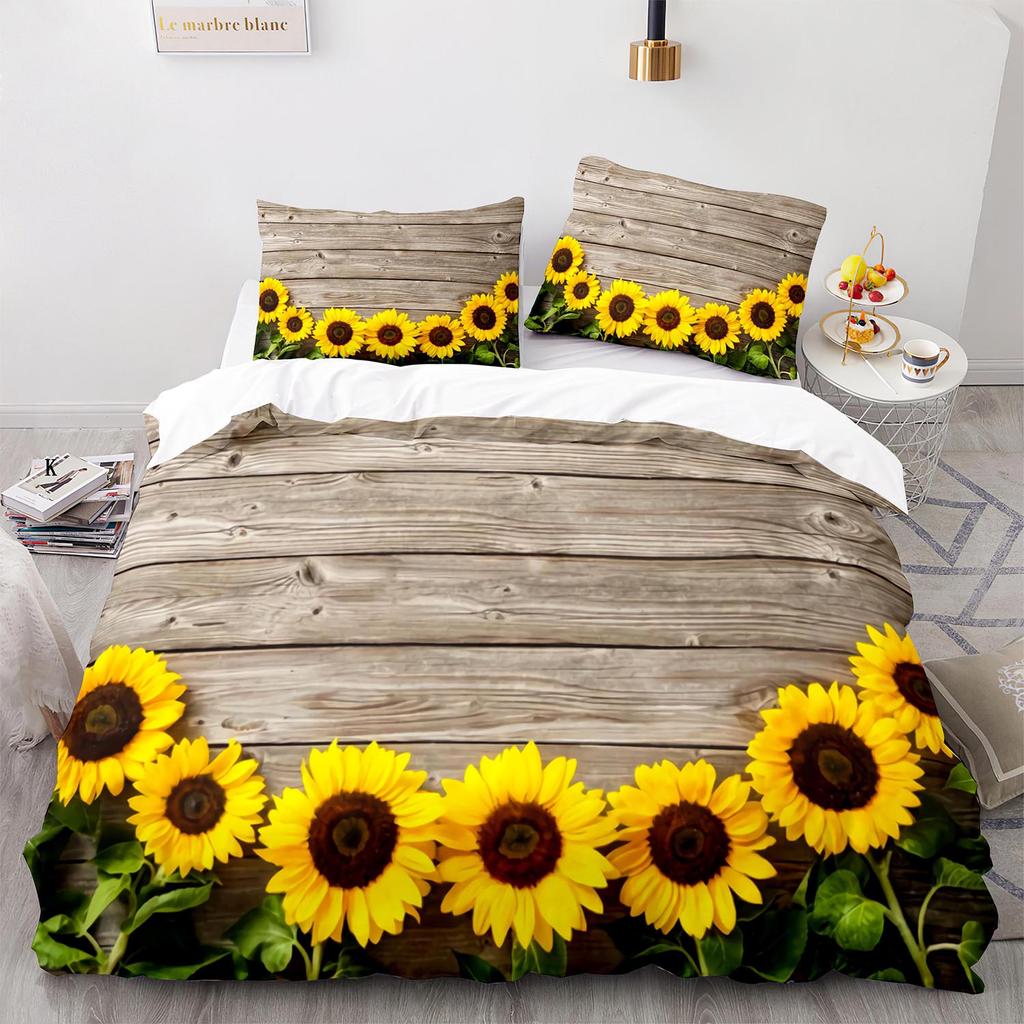 Желтые подсолнухи Пододеяльник размера King Queen Красивый цветочный постельный комплект для детей, девочек, женщин. Девичий, милый, с цветами, мягкий пододеяльник.
