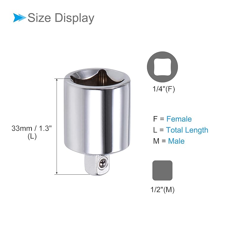Переходник на гнездо CoCud 12,7 мм с мужского на 6,35 мм из стали CR-V, инструмент для переделки гаечного ключа, механическое оборудование для ремонта