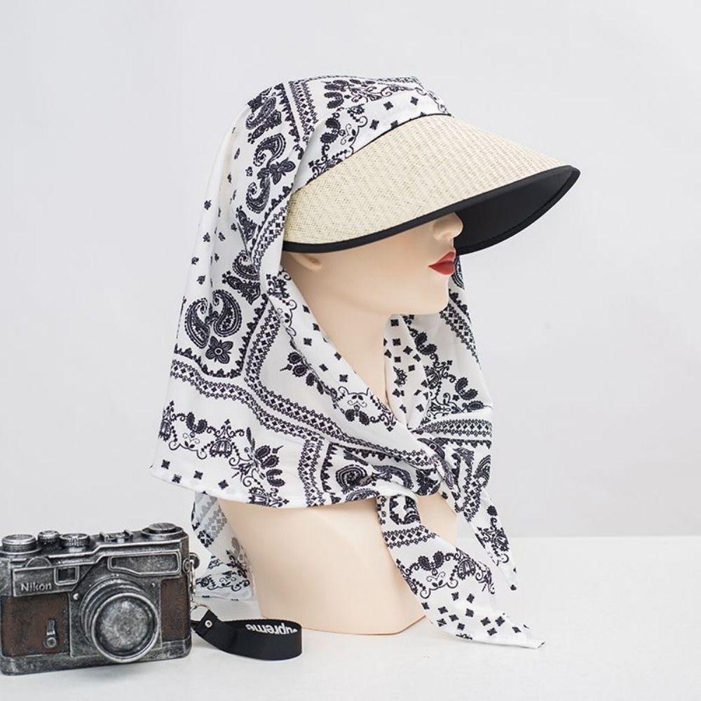 Polka Dots Beach Sun Hat UV Protection Bucket Hat Trendy Women's Headscarf Hat Summer Outdoor