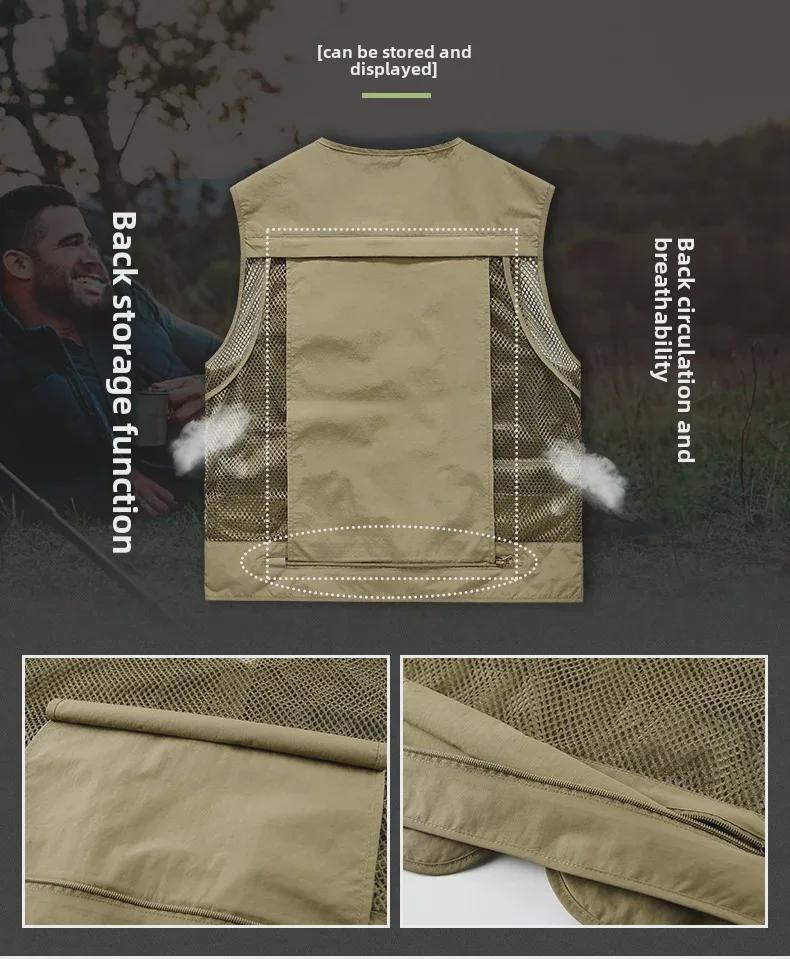 Мужской повседневный жилет с несколькими карманами для рыбалки и фотосъемки на весну и осень
