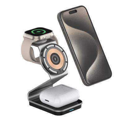 3-в-1 магнитное беспроводное зарядное устройство для Magsafe Watch Dual 15 Вт быстрая беспроводная зарядка для Xiaomi 13 Iphone 14 Pro Max