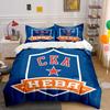 "Blue Shield with Red Star and Text" Print Bedding Set Duvet Cover Pillowcases (1* Duvet Cover 2* Pillowcases Do Not Include Comforter)