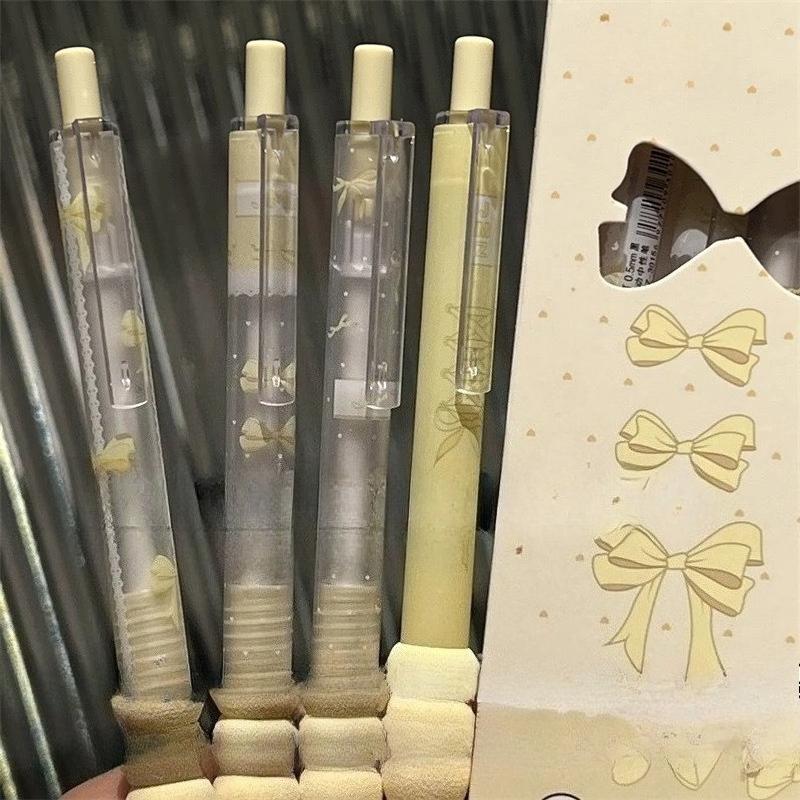4 шт./кор. модная гелевая ручка, креативная простота, канцелярская ручка в стиле бабочки, 0,38/0,5 мм, черные чернила, ручка для скрапбукинга, студенческие принадлежности