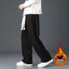 Men's Fleece-Lined Corduroy Sweatpants - Casual Loose Straight-Leg for All Seasons