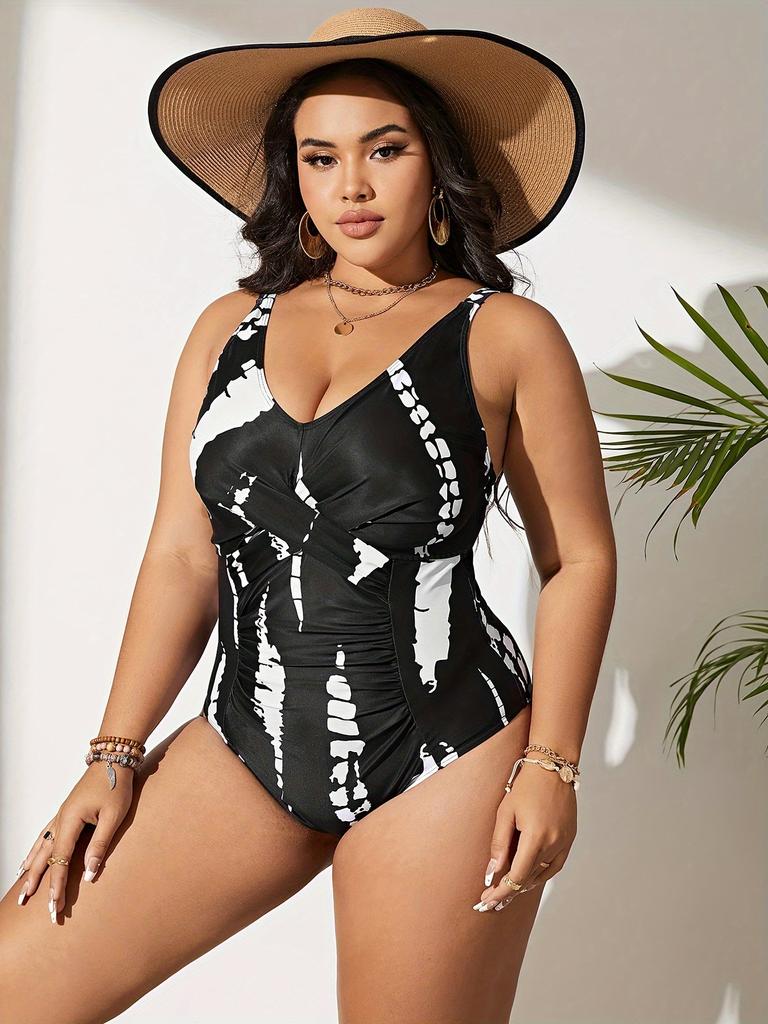 Купальники больших размеров для женщин 2025 года, сексуальный женский купальник-бикини, цельный купальный костюм, танкини, большая пляжная одежда, купальные костюмы, монокини